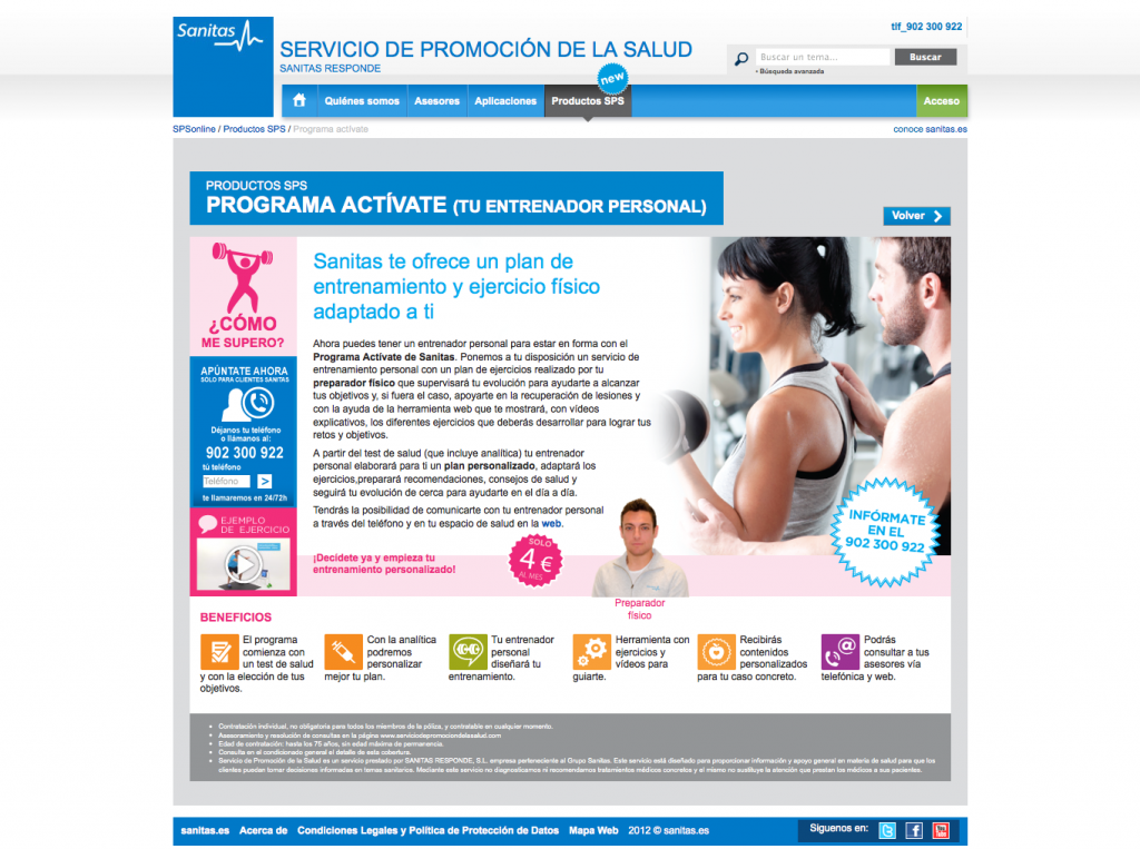 Página promoción servicio de pago Actívate